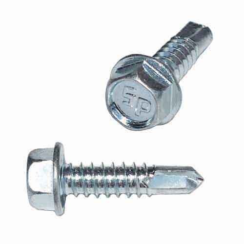 TEK1234 #12 X 3/4" Hex Washer Head, Self-Drilling Screw, Zinc
